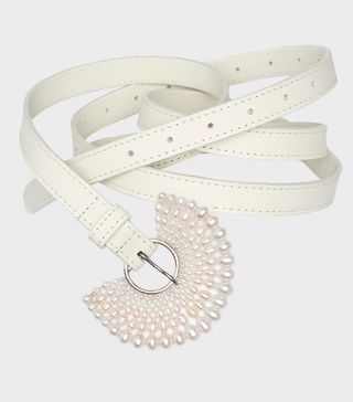 Danielle Frankel + Oyster Pearl and Leather Belt