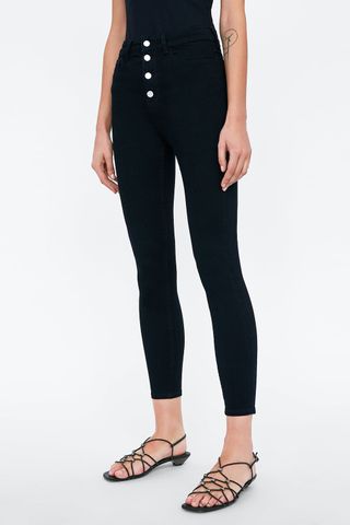 Zara + ZW Premium High Waist Fly Button Jeans