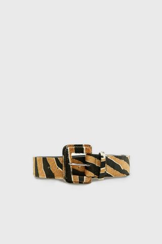 Zara + Animal Print Leather Belt