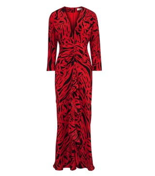 Rixo + Adriana Animal-Print Silk Maxi Dress