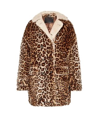 R13 + Oversized Shearling-Lined Leopard-Print Faux Fur Coat