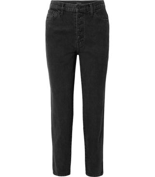 J Brand + Heather Cropped High-Rise Straight-Leg Jeans