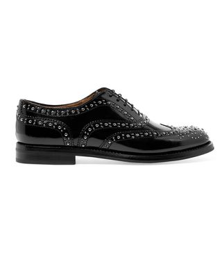Church's + Burwood Met Studded Glossed-Leather Brogues