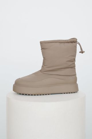 Zara + Kassl Low Heel Nylon Ankle Boots