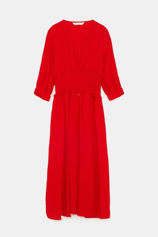 Zara + Dress With Elastic Waistband