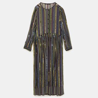 Zara + Sequinned Stripe Dress