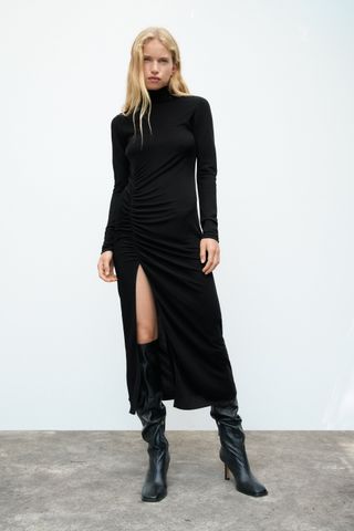 Zara + Draped Pencil Dress