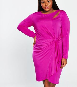 V by Very + Slinky Jersey Dress in Hot Pink