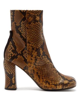 Jospeh + Groucho Python Effect Leather Ankle Boots