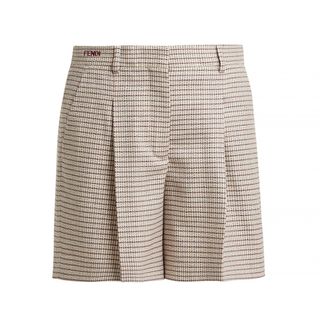 Fendi + Checked Wool-Blend Shorts