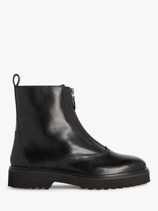 John Lewis + Purdie Leather Zip Front Ankle Boots