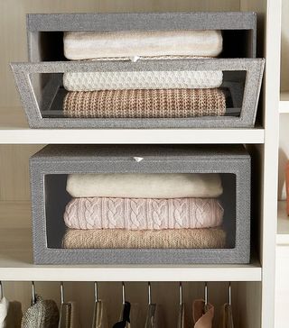 Container Store + Grey Drop-Front Sweater Box