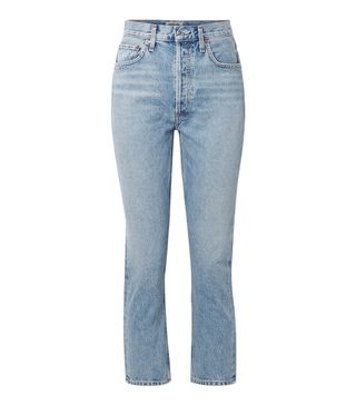 Agolde + Riley Cropped High-Rise Straight-Leg Jeans