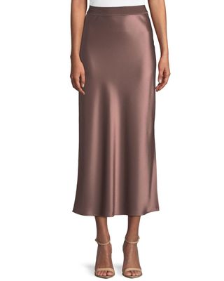 Theory + Flat-Sateen A-Line Maxi Slip Skirt