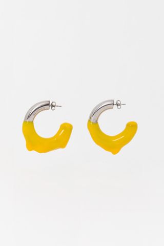 Sunnei + Orange Rubberized Silver Earrings