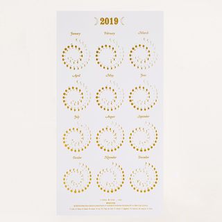 Margins + 2019 Moon Phase Calendar Print