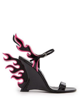 Prada + Flame Patent Leather Sandals