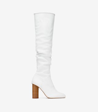Zara + High Heeled Leather Boots