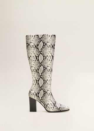 Mango + Snake-Effect Boots