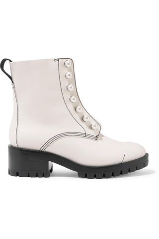 3.1 Phillip Lim + Hayett Faux Pearl-Embellished Leather Ankle Boots