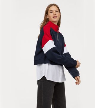 H&M + Stand-Up Collar Sweatshirt