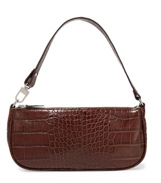 By Far + Rachel Croc-Effect Leather Shoulder Bag