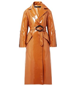 Ellery + Nine to Five Pod Faux Patent-Leather Trench Coat