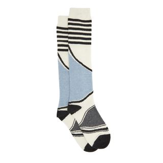 Ganni + Colour-Block Wool-Blend Socks