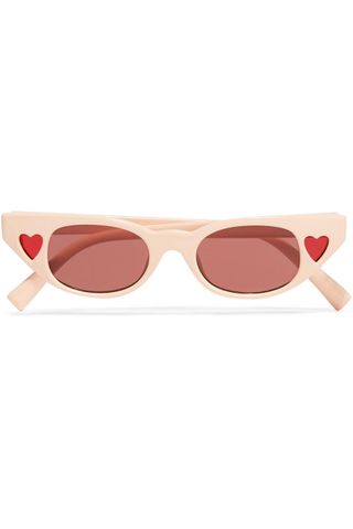 Le Specs x Adam Selman + The Heartbreaker Cat-Eye Acetate Sunglasses