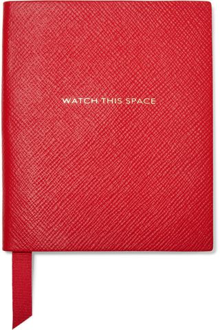 Smythson + Panama Watch This Space Textured-Leather Notebook