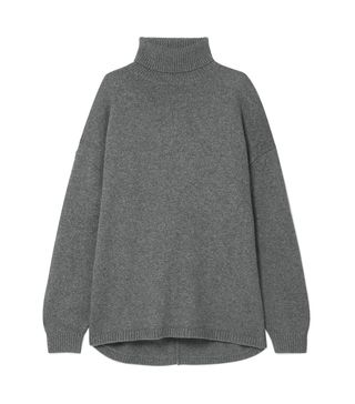 Tibi + Oversized Cashmere Turtleneck Sweater