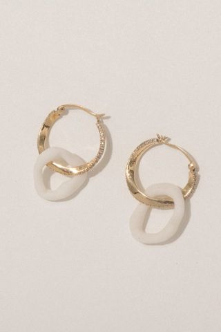 Completedworks + Flawed Logic, Gold Vermeil, White Topaz and Ceramic Earrings