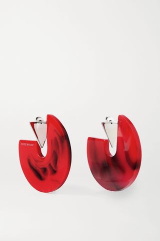 Isabel Marant + Silver-Tone and Enamel Hoop Earrings
