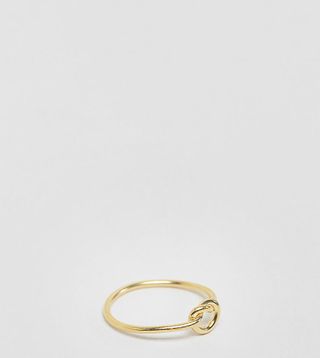 Kingsley Ryan + Sterling Silver Gold-Plated Knot Detail Ring