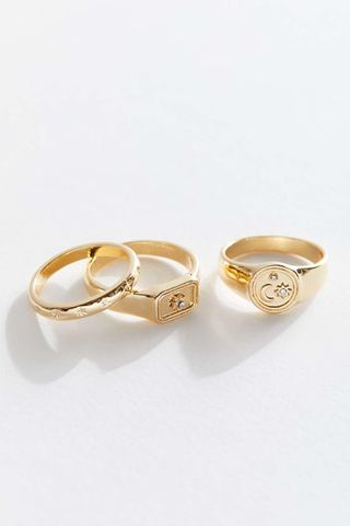 Urban Outfitters + Celestial Signet Ring Set