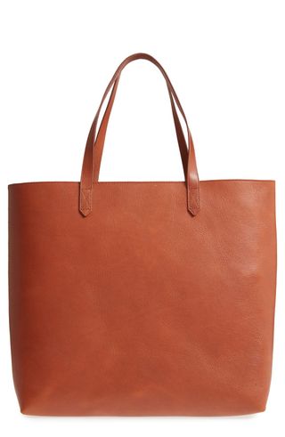 Madewell + Zip Top Transport Leather Tote