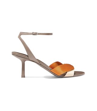 The Row + Ribbons Leather and Satin Sandals