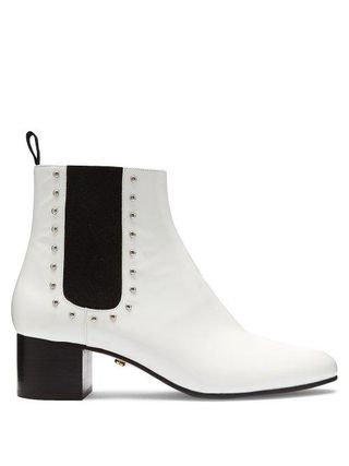 AlexaChung + Stud Embellished Patent Leather Chelsea Boots