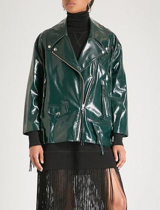 MM6 Maison Margiela + Patent Cotton Biker Jacket