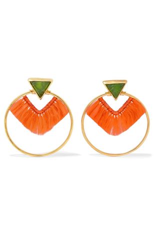 Katerina Makriyianni + Fringed Gold Vermeil Crystal Earrings