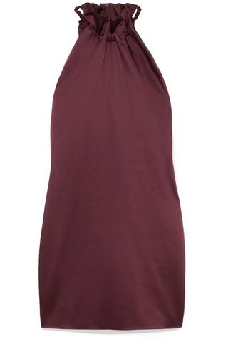 Rosetta Getty + Ruched Satin Mini Dress