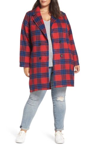 BP. + Double Breasted Plaid Jacket
