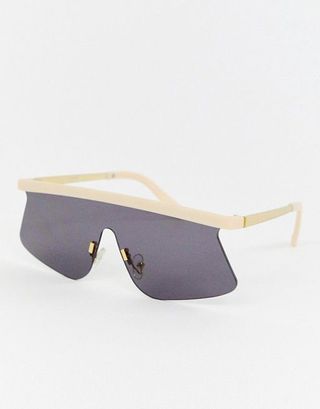 ASOS + Design Flared Flat Lens Visor Sunglasses