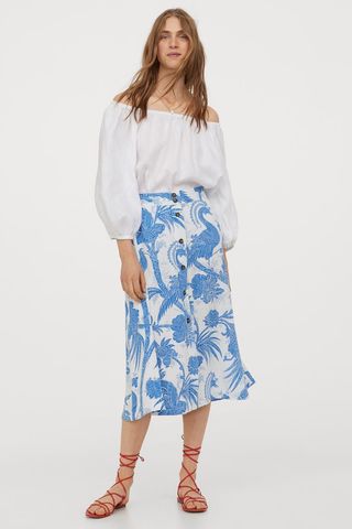 H&M + Linen-Blend Skirt