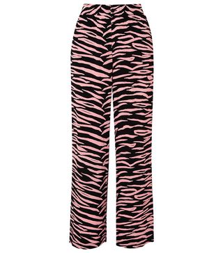Ganni + Lindale Zebra-Print Pants