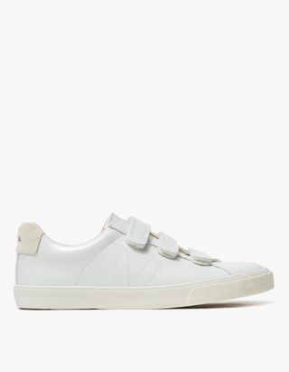 Veja + Esplar Leather 3-Lock Sneaker in Extra White