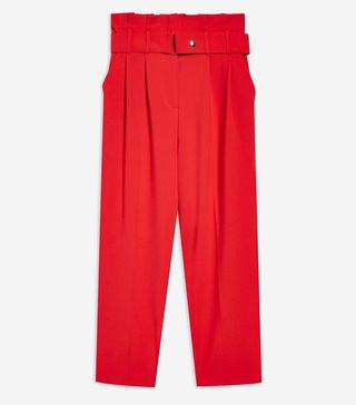 Topshop + Belted Tapered Trousers