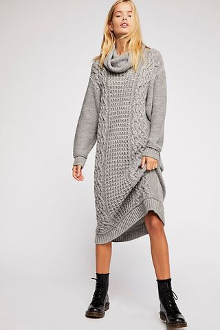 Free People + Perfect Cable Cowl Neck Dress