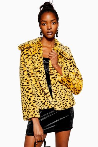 Topshop + Cheetah Print Faux Fur Coat