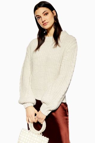 Topshop + Plaited Sleeve Sweater